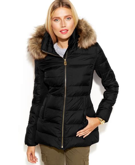 michael kors black top petite|michael kors petite down coat.